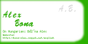 alex bona business card